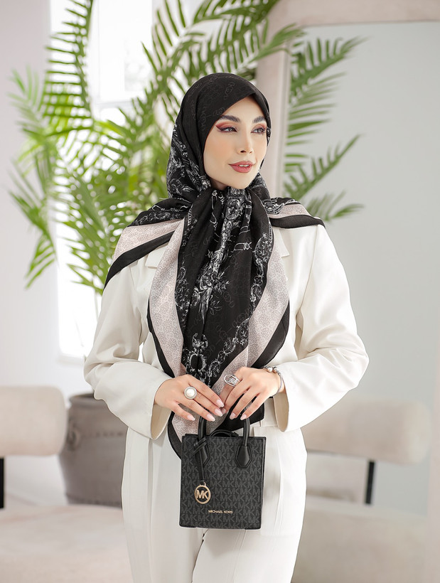 روسری سیاسکارف طرح حاشیه گوچی